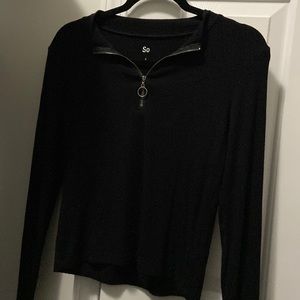 SO black quarter zip long sleeve shirt